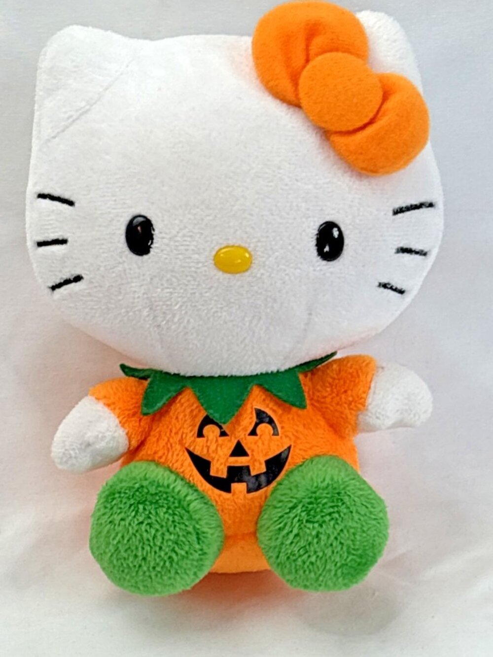 Ty Hello Kitty Plush Pumpkin Jack o Lantern No Tags Sanrio Soft Toy 6" 2012